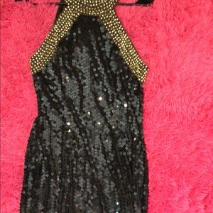 Black and Gold sequins dress